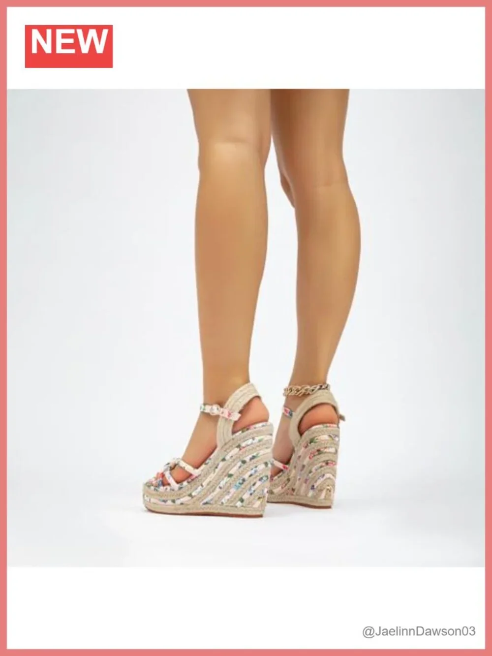 Womens Espadrille Wedge Sandals Flower Pattern Ankle Strap Open Toe PU Platform